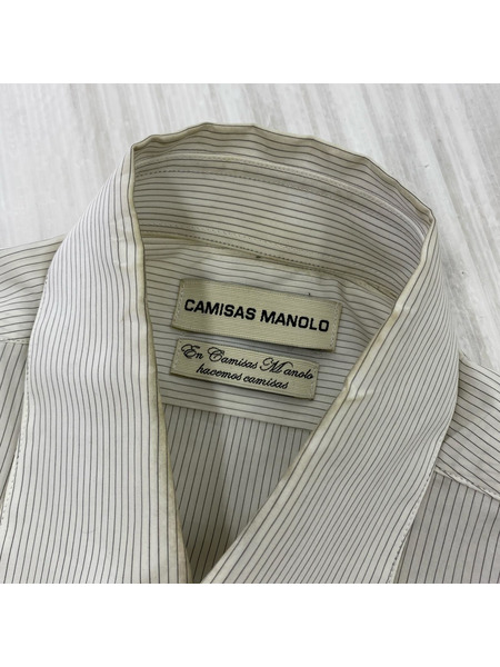 . 長袖シャツ CAMSAS MANOLO コットンストライプシャツ
