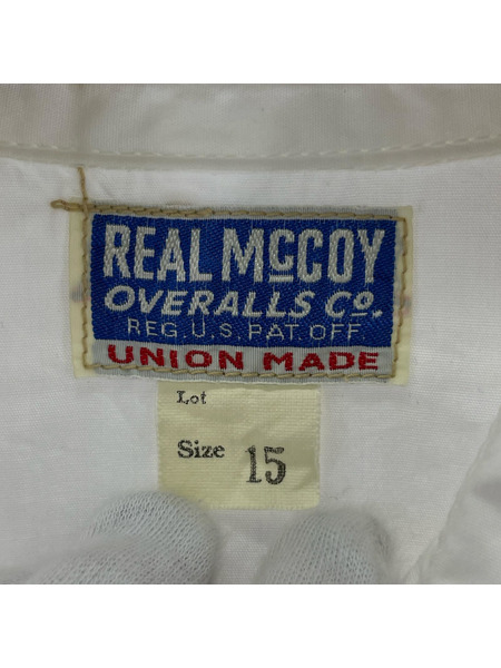 REAL McCOY’S 長袖シャツ L/S ウエスタンシャツ コットン ホワイト SIZE:15
