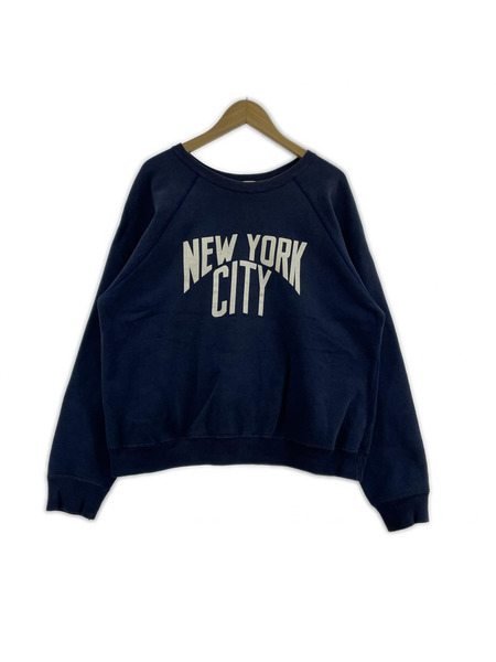 A BATHING APE 初期タグ NEW YORK CITY ラグランスウェット 紺 (L)