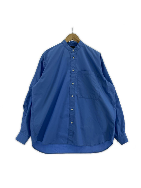 DAIWA PIER39 長袖シャツ TECH BAND COLLAR SHIRTS  青 (S)