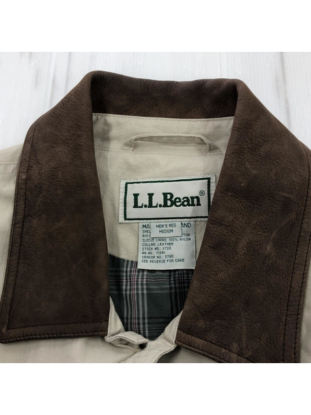 L.L.Bean/70s?80s/襟レザー/釦ジャケット/M