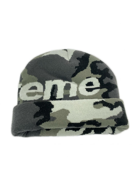 Supreme ニットキャップ camo big logo beanie グレー