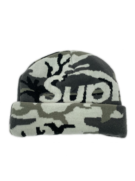 Supreme ニットキャップ camo big logo beanie グレー