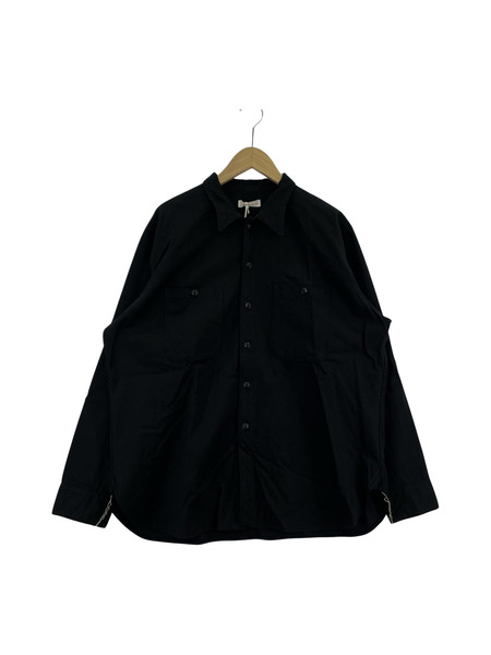 NICENESS 長袖シャツ 25SS SHELLY CHINO OFFICER SHIRTS M ブラック