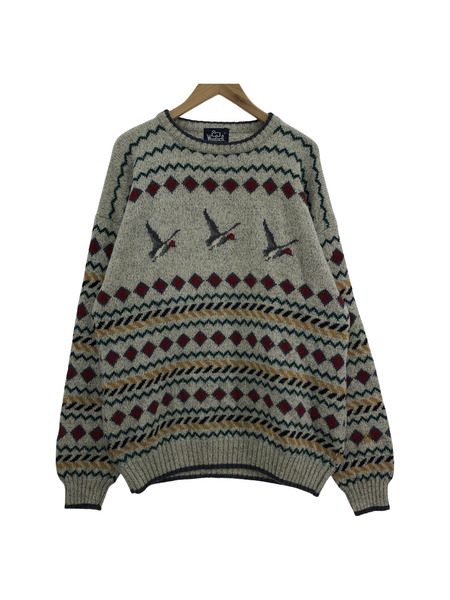 WOOLRICH 鳥 ノルディック ニット グレー系