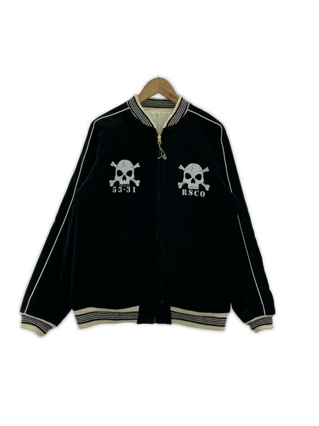 ジャケット 別珍 スカル スカジャン BLK L