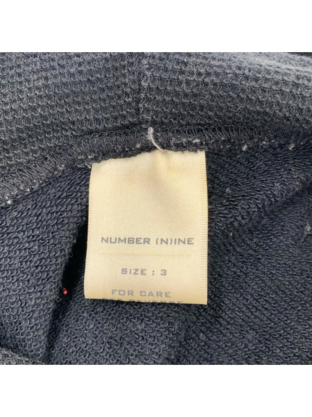 NUMBER (N)INE 01AW スタンダード期 エンブレムプリント 弾痕パーカー 3 黒