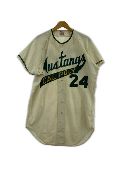 wilson 半袖シャツ 60s ベースボールシャツ 42 生成リ×グリーン