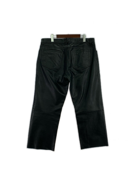 GAP パンツ カットオフレザーパンツ BLK (36)