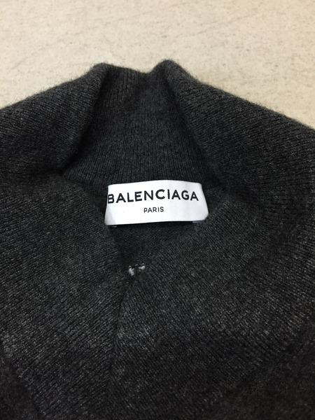 BALENCIAGA 2017年 カッティングデザイン ウールニット 34 グレー