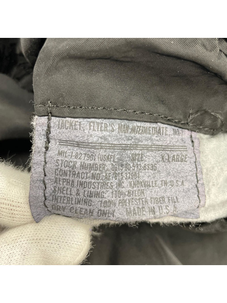 ALPHA フライトジャケット 80s USA製 MA-1 BLK XL