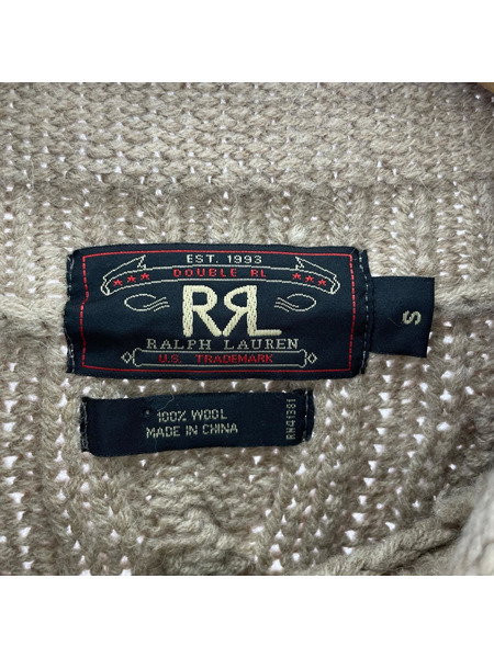 RRL ニット・セーター 90s 三ツ星 ケーブル ベージュ (S)