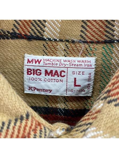 長袖シャツ 70s BIC MAC Flannel Shirt L[値下]