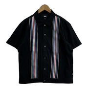 STUSSY Striped Knit Panel Shirt 黒