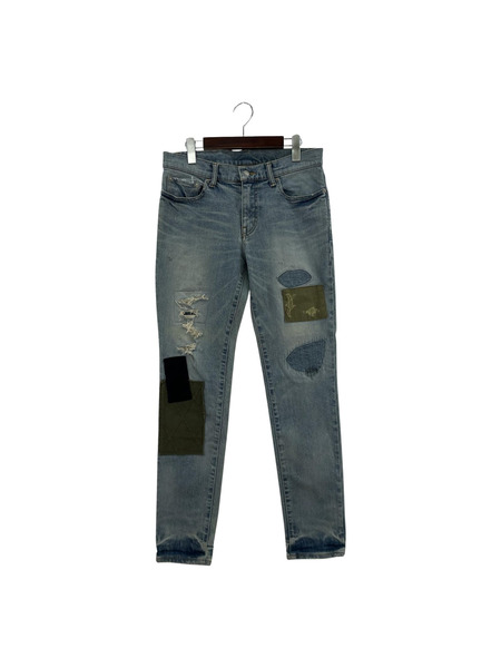 AKM MILITARY TEX PATCHWORK 5POCKET DENIM (W32) P189