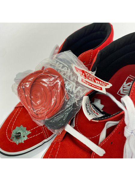 VANS×Supreme×Nate Lowman Skate Grosso Mid Bullet Hole Red
