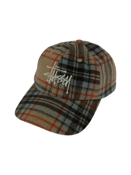 STUSSY BIG LOGO PLAID LOW PRO CAP チェックキャップ