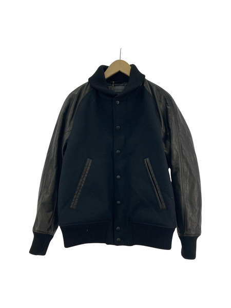 ACANTHUS Studium Jacket 袖レザー スタジャン M ブラック