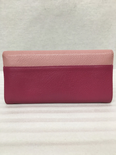 MiuMiu　マドラス 長財布 バイカラー ピンク