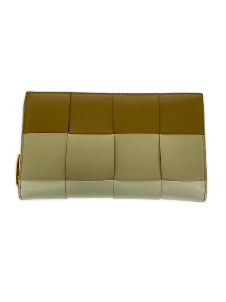 長財布 カセット ツートーン ロングウォレット ベージュ