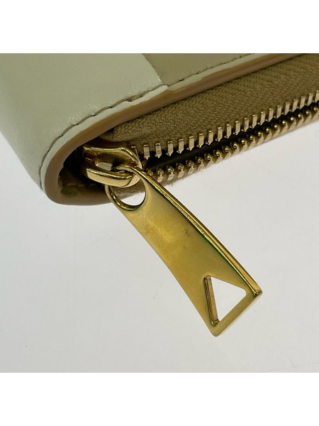 長財布 カセット ツートーン ロングウォレット ベージュ