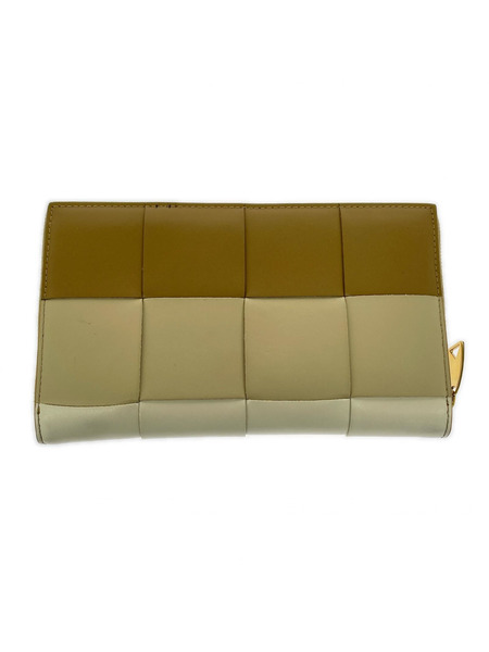 長財布 カセット ツートーン ロングウォレット ベージュ