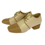 パンプス・ヒール Maison de FlEUR レースアップ ベージュ[値下]