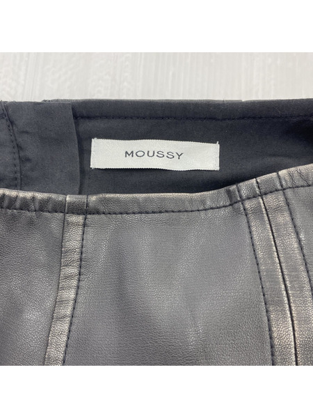 MOUSSY フェイクレザースカート ブラック 0[値下]