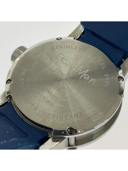 メンズ時計 CAPRI WATCH FREEMEN QZ シルバー/ネイビー