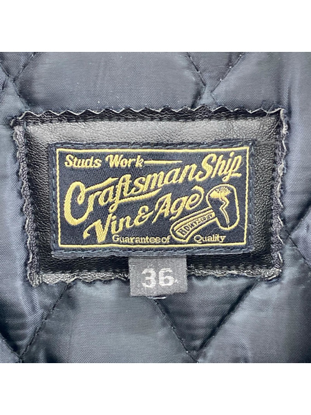 レザージャケット VIN&AGE ブラック 36