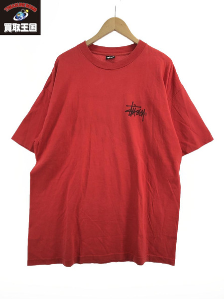 STUSSY 80s USA製 黒タグ ストックロゴTee XL 赤｜商品番号 ...