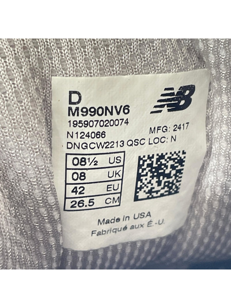 NEW BALANCE スニーカー M990NV6/USA製/26.5cm/紺