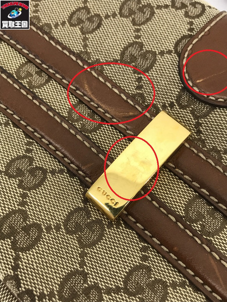 GUCCI ショルダーバッグ GGキャンバス 茶 ワンショルダー