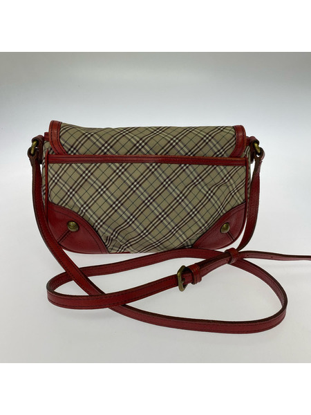 BURBERRY BLUE LABEL ショルダーバッグ チェック×レッド