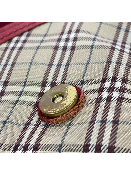 BURBERRY BLUE LABEL ショルダーバッグ チェック×レッド