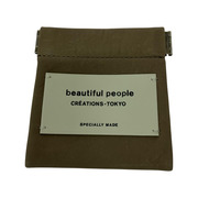 beautiful people 小銭入レ・コインケース レザーコインケース/BEG