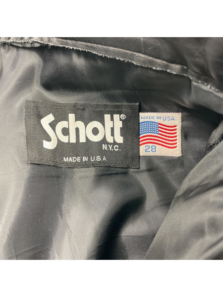 schott パンツ レザーパンツ 黒