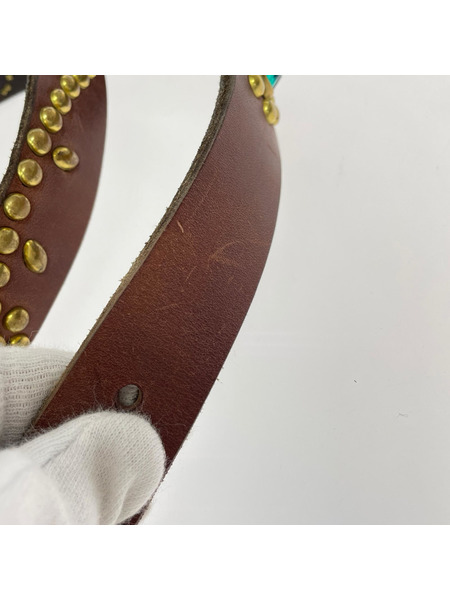 COLIMBO ソノ他 JEWEL STUDDED LEATHER BELT