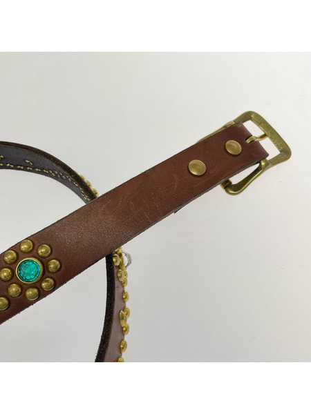 COLIMBO ソノ他 JEWEL STUDDED LEATHER BELT