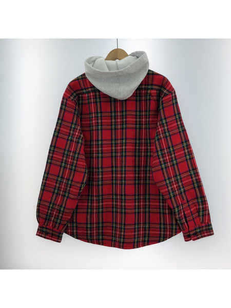 Supreme 23AW Tartan Flannel Hooded Shirt レッド M