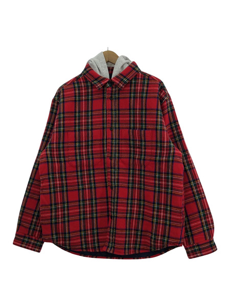 Supreme 23AW Tartan Flannel Hooded Shirt レッド M