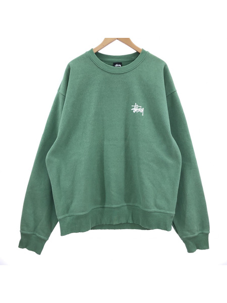 STUSSY オーバーサイズ プルオーバー スウエット XL GRN