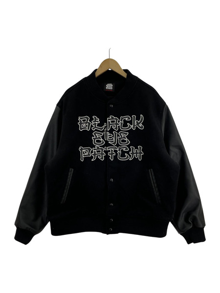 BLACK EYE PATCH BLACK KANJI LOGO HWC LABEL VARSITY XL