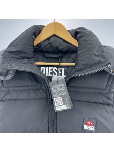 DIESEL/中綿ジップアップベスト/M/ブラック/A12716/RHAVA