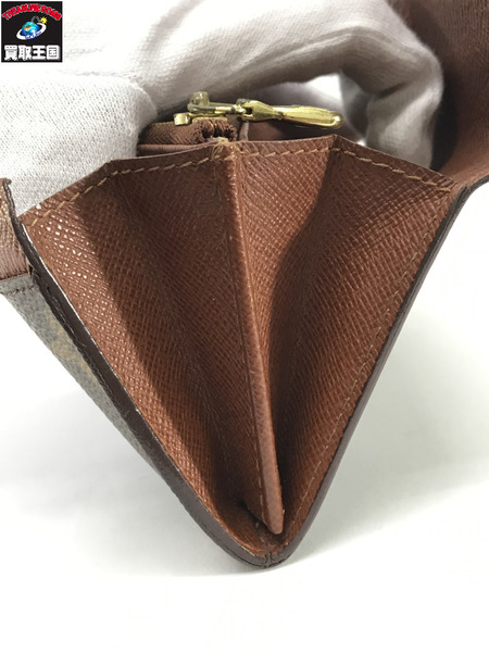 LV コンパクトウォレット ポルトモネ・ジップ モノグラム 茶