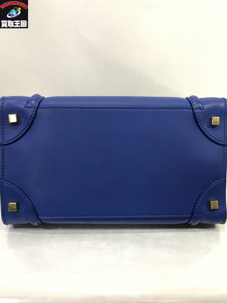 CELINE/ラゲージミニショッパー/ブルー/ショルダーストラップ欠品