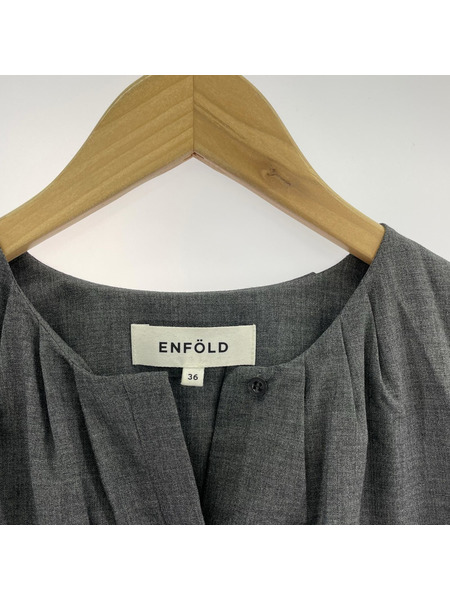 ENFOLD ノースリーブワンピース オールインワン 36 グレー