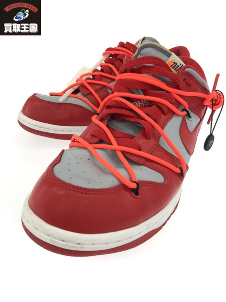 NIKE×OFF-WHITE DUNK LOW LTHR University Red 28.5cm[値下]｜商品番号