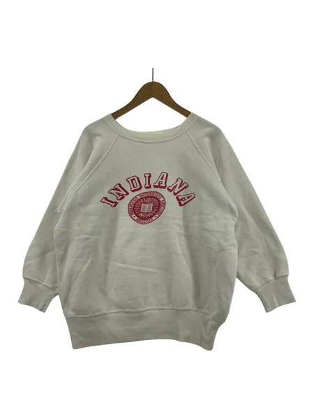 60S Raglan Sweatshirts INDIANA 染込ミ 白[値下]