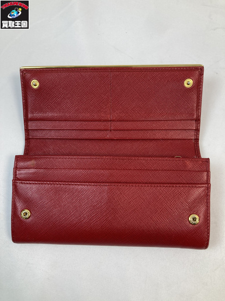 PRADA プラダ サフィアーノ 長財布 ロングウォレット レッド 赤 カード入れ付き セット